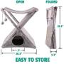 Ruff n Ruffus Foldable Cat Tower Tree + Free Bonus Handheld Chase Toy + 6 Cat Toys | Plush Folding House with Hammock | Condo | Scratching Pad | & Play Balls | for Kittens | Medium & Large Cats