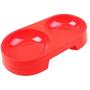 LeSharp Dog Accessories, Pet Puppy Dog Cat Food Water Dish Feeder Plastic No Slip Double Bowl Dispenser - Green