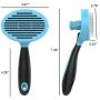 Pawaboo Pet Slicker Brush, Self Cleaning Pet Deshedding Grooming Tools Trimmer Gentle Massage Comb Brush with Quick Hair Clean Button for Small Medium Large Dogs/Cats, Blue