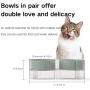 pidan Elevated Cat Bowls Set with Tilted Stand and 2 Removable Bowls, Raised No Spill Pet Food and Water Dishes for Cat and Small Dogs