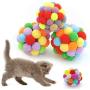 LUNM 5/6/7cm Pet Cat Plush Ball Toy Kitten Colorful Funny Interactive Chewing Toy for Pet Supplies Bouncy Balls(6cm)