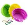 YOBY Collapsible Dog Cat Travel Bowl, 3-Packs Foldable Expandable Food Grade Silicone Dish for Pet Portable Food Water Feeding Container, Small to Medium Dogs Yellow Green Purple Free Carabiner YOBY Collapsible Dog Cat Travel Bowl, 3-Packs Foldable Expandable Food Grade Silicone Dish for Pet Portable Food Water Feeding Container, Small to Medium Dogs Yellow Green Purple Free Carabiner
