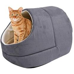 GOOPAWS Cat Cave for Cat and Warming Burrow Cat Bed, Pet Hideway Sleeping Cuddle Cave