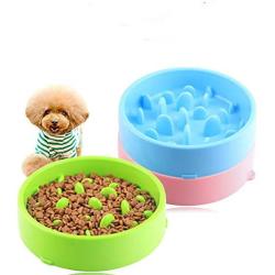 Feeder Slo-Bowl , Feeder Dog Bowl Slow Feeder Stop Bloat for Dogs ,Dog Feeder Slow Eating Pet Bowl （Blue）