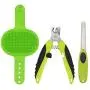 N/A Pet Grooming Set for Dogs & Cats ¨C Includes Massage Brush Bath Comb, Nail Clippers, and Nail File, Green 3-in-1 Pet Care Set N/A Pet Grooming Set for Dogs & Cats ¨C Includes Massage Brush Bath Comb, Nail Clippers, and Nail File, Green 3-in-1 Pet Care Set