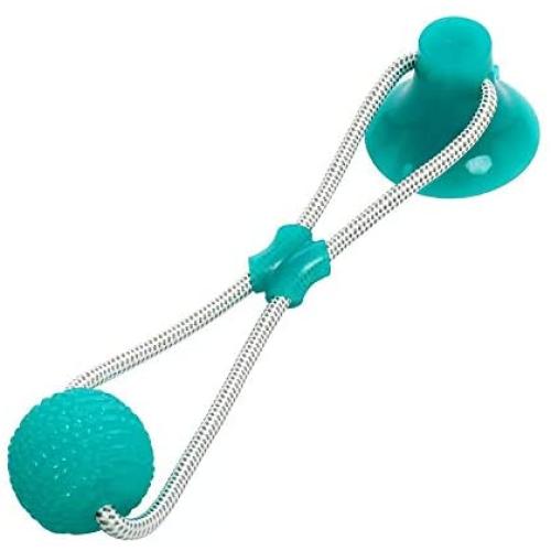 Pet Molar Bite Toy with Suction Cup Self-Playing Rubber Chew Ball Toy Interactive Dog Ropes Toy Cleaning Teeth Safe Soft for Puppy Small Medium Dogs