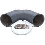 Lepawit 2-in-1 Cat Tunnel Tube 3-Way Feline Tunnel with Removable Mat Cushion Cat Bed Collapsible Crinkle Inside Cat Maze Toys with Hanging Ball for Indoor Cats Kittens