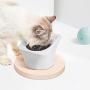 ComSaf Raised Cat Food Bowl, Elevated Slanted Kitten Pet Food Bowl, Inclined Cat Food Dish, Ceramic Cat Pet Food Water Feeder