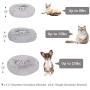 Bathonly Calming Anti-Anxiety Pet Bed Pillow Bed Faux Fur Cuddler Donut Bed for Small Dogs and Cats up to 15 pounds,Light Grey 19.7