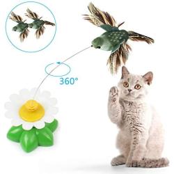 Mona43Henry Bird Toy for Pet Cats Funny Rotating Electric Flying Bird Interactive Toy 360 Degrees Rotating Interactive Cat Toy for Pet Cats Newcomer