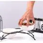 JanYoo Ceramic Cat Bowls Food Feeding Stand Elevated Dog Bowl Outdoor Non-Skid