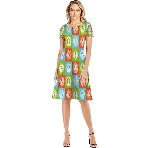 Vector Hand Drawn Herbs and Spices - or Pattern - USA,Custom Lady Dress Elegant Casual Dresses Spice S