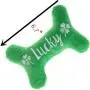 Shamrock Dog Bandana and Plush Dog Squeaky Bone Toy for Small Medium Dogs,Pet Gifts for St. Patricks Day