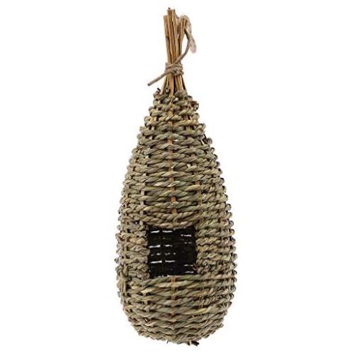 Rhfemd Hanging Birdhouse Natural Fiber Finch Bird Nest Hut Outdoor Cage Shelter Hideaway
