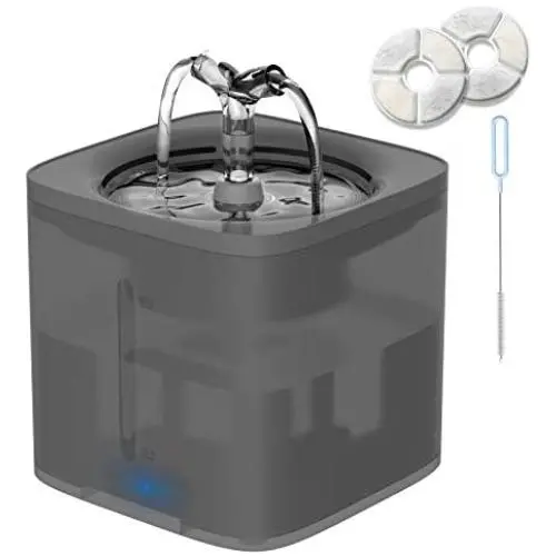 Breeze Touch Cat Water Fountain - Pet Water Drinking Fountain 68oz/ 2L Super Quiet Automatic Dog Fountain with 2 Filter Replacements, Black Breeze Touch Cat Water Fountain - Pet Water Drinking Fountain 68oz/ 2L Super Quiet Automatic Dog Fountain with 2 Filter Replacements, Black