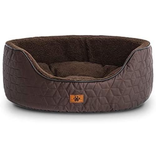 WINDRACING Luxury Dog Bed for Small Medium Dog Washable Removable Covers Oval Foam Pet Bed Sharpa Cozy Calming Anti-Anxiety Puppy Supplies Self Warming Cat Bed