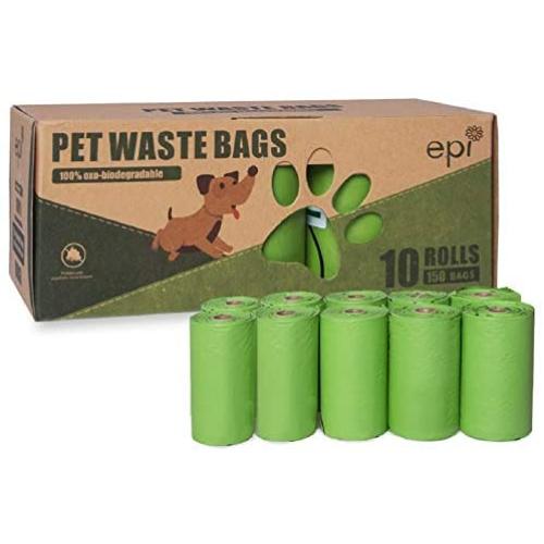 Dog Poop Bags, 150 Extra Thick and Strong Poop Bags for Dogs Cat, Leak-Proof, 10 Rolls, 15 Doggy Bags Per Roll, Each Dog Cat Litter Waste Bag Measures 9 x 13 Inches