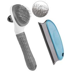 Aumuca Cat Brush and Dog Brush, Cat Brush for Shedding and Grooming with Long or Short Hair Self Cleaning Slicker Brush