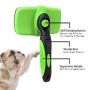 Pet Brush Self Cleaning Slicker Brush – 2019 for Dogs and Cats Including Easy Self-Cleaning Button, Soft Designed Grip Hand, Eliminates Loose Undercoat & Tangles Shedding & Hairballs(Green)