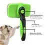 Pet Brush Self Cleaning Slicker Brush – 2019 for Dogs and Cats Including Easy Self-Cleaning Button, Soft Designed Grip Hand, Eliminates Loose Undercoat & Tangles Shedding & Hairballs(Green)