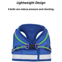 TBRAND Soft Padded Dog Vest Harness and Leash Set, No Pull Reflective Adjustable Pet Vest Harnesses for Puppy Kitten, Soft Mesh Chest Harness for Pet Kitten Puppy Rabbit