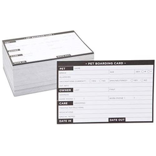 Okuna Outpost Pet Boarding Cards, Vet and Kennel Office Supplies (6 x 4 in, 200 Pack)