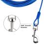 Petbobi 30 ft Tie Out Cable for Dog with Durable Spring and Metal Swivel Hooks for Outdoor, Yard and Camping, Rust- Proof Training Tether for Small to Medium Dogs Up to 85 Pounds, Blue