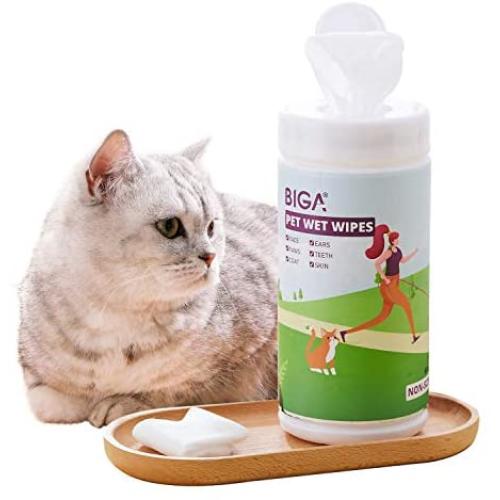 Pet Grooming Wipes with Deodorizing Hypoallergenic for Dogs Cats Cleaning Face Butt Eyes Ears Paws Teeth 60ct per Pack