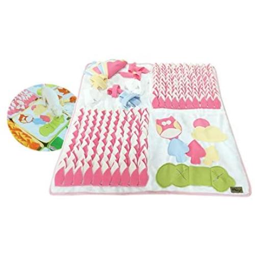 Y. W. Dog Snuffle Mat Phytoncide Patch Nose Work Traning Mat Sniff Pad Fun Pet Toy Large Pink