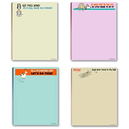 Funny Dog Theme Pads - 4 Assorted Note Pads - Great Dog Gift Set (Set #2)