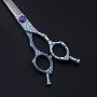 Purple Dragon 6.5 inch Professional Silver Japan 440C Pet Grooming Curved Shears/Scissors or Dog Hair Straight Cutting Scissor - Perfect for Pet Groomer or Family DIY Use