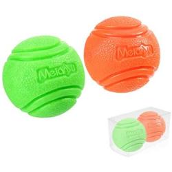 GAPZER Rubber Dog Toy Ball, Pets Floating and Bouncing Puppy Toy Balls for Chew, Exercise, Training (Orange&Green, 2 Packs)