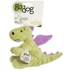 goDog Dragon With Chew Guard Technology Tough Plush Dog Toy, Lime, Small