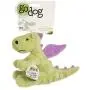 goDog Dragon With Chew Guard Technology Tough Plush Dog Toy, Lime, Small