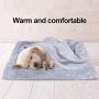 FEBSNOW Dog Bed Mat, Soft Crate Pad with Premium Dog Blanket, Washable Dog Crate Bed for Large Medium Small Dogs Cat Beds（Silver Gray）