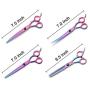 Professional Dog Grooming Scissors Set,Straight, Thinning ,Curved Scissors ,4pcs Set for Dog Grooming (rainbow)