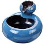 KUANDARM Fountains and Water Features,Dog Cat Ceramic 1.5L Pet Drinker Bowl Auto Cycle Drinking Dispenser Tools with Water Pump Drinking Fountains for Dogs, Blue