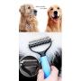 Sunglow Pet Grooming Tool ，Double Sided Shedding and Dematting Undercoat Rake Comb for Dogs and Cats ，and Comb for Flea