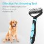 VavoPaw Pet Dematting Comb, Stainless Steel Grooming Dematting Rake Comb Grooming Deshedding Comb Tool for Dogs Cats, Removing Loose Undercoats, Mats, Tangled Hairs and Knots, Black + Blue