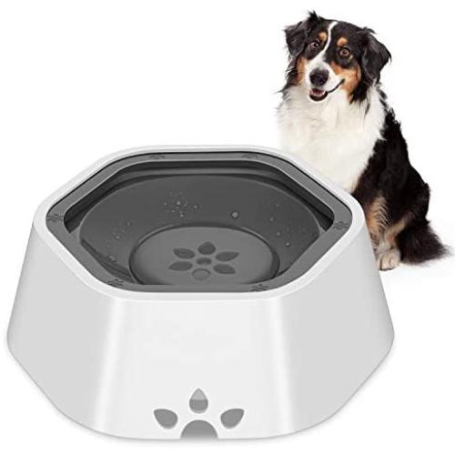 HETH Dog Water Bowl for Pet Drinking and Eating, No Spill Slow Feeder Preventing Chocking Water and Food Bowl