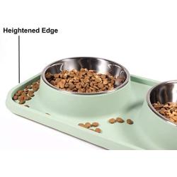 L.D.Dog Cat Bowls for Food and Water with Stand, Cat Food Bowls Non-Spill and Non-Skid, Removable Stainless Steel Bowls for Cats, Small Size Dogs