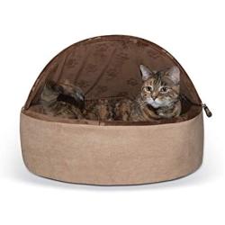 K&H Pet Products Self-Warming Kitty Hooded Bed - Hood is Removable