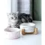 Cat Ceramic Bowl Pet Solid Wooden Frame Cat Drink Water Bowl Dog Food Basin Dog Bowl Ragdoll Food Bowl Cat Supplies (Pink) Cat Ceramic Bowl Pet Solid Wooden Frame Cat Drink Water Bowl Dog Food Basin Dog Bowl Ragdoll Food Bowl Cat Supplies (Pink)