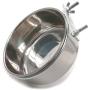 Mrli Pet Food & Water Bird Cup with Clamp Holder Stainless Steel Coop Cup Feeding Dish Feeder for Parrot Macaw African Greys Budgies Parakeet Cockatiels Conure Lovebird Finch Small Animal Cage Bowl