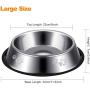 Vikedi Stainless Steel Dog Bowls for Medium/Large Dog, 40 Oz Stainless Steel Bowls with Anti-Skid Rubber Base for Food or Water Bowls, Pets Dog Feeder Bowl Dog Dish Reduce Spill, Set of 2