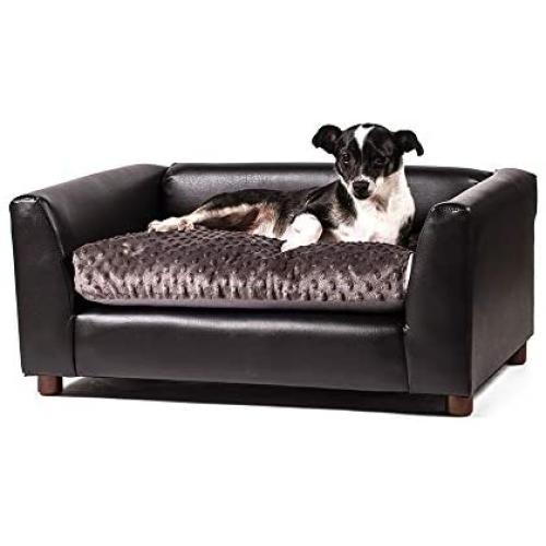 Keet Fluffly Deluxe Pet Bed, Sofa Charcoal, Small