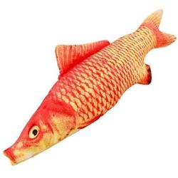 ocijf179 Cats Toy Pet Cats Artificial Plush Fish Shaped Catnip Dental Teeth Care Clean Chewing Toy - M Cyprinoid