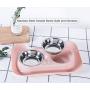 Hovico Dog Cat Bowls Set with Double Stainless Steel Feeder Bowls and Wider Non Skid Spill Proof Silicone Mat, Pet Feeder Bowls Small Puppy Bowl for Small Dogs Cats