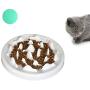 LORVOR Slow Feeder Bowl with Mat, Ceramic Interactive Slow Feeding Bowl Fins Design - Anti-gulping Slow Down Eating Prevent Choking Pet Bowl Feeder