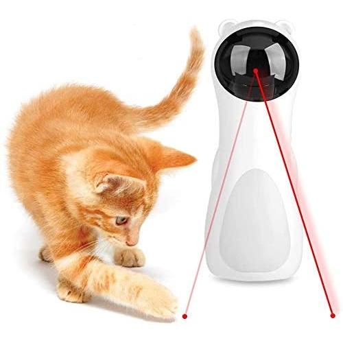 Cat Laser Toy, Automatic Rotating Laser Pointer for Cats, USB/Battery Charging Operated Pet Training Exercise Chaser Tool